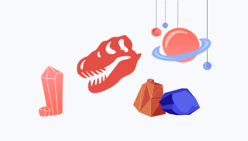 Natural history collection with fossils, minerals, and taxonomy information