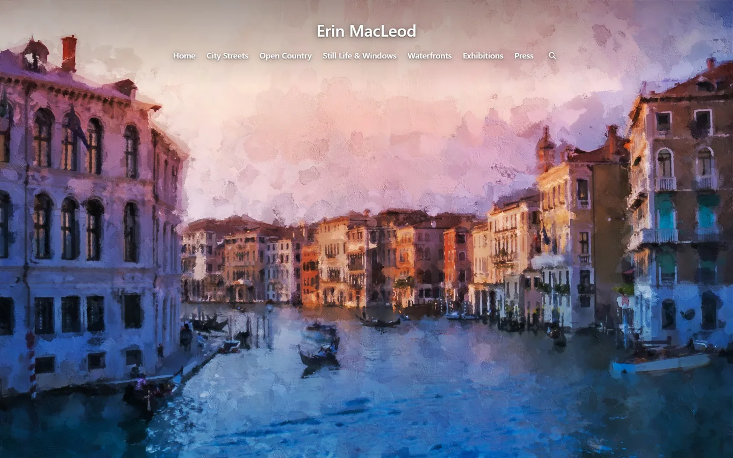 Example of an artist website showing a gallery of available, sold and verified works